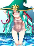  green_hair hair_ribbon ribbon see-through witch 