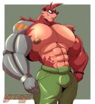 anthro bandicoot clothing crunch hi_res male male/male mammal marsupial muscular shirt slash876 solo topwear what