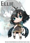 animal_humanoid anthro black_hair blue_eyes blush brown_clothing brown_topwear clothed clothing duo felid felid_humanoid female front_view hair human humanoid looking_at_viewer mammal mammal_humanoid mouth_closed open_mouth penguinexperience topwear whiskers white_body