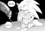  anthro bodily_fluids censored censored_genitalia censored_penis clothing cum cum_in_mouth cum_inside dialogue drinking drinking_cum eulipotyphlan footwear genital_fluids hedgehog majin_secretk male male/male mammal sega socks solo solo_focus sonic_the_hedgehog sonic_the_hedgehog_(series) white_clothing white_footwear white_socks 