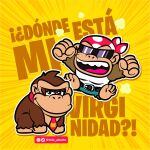 angry bandanna donkey_kong_(character) donkey_kong_(series) duo feral funky_kong haplorhine hi_res kerchief lolo_aburto male mammal monkey nintendo primate simple_background spanish_text text yellow_background