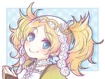  1girl bangs blonde_hair blue_eyes blush closed_mouth eyelashes fire_emblem fire_emblem_awakening hair_ornament lissa_(fire_emblem) looking_at_viewer parted_bangs puffy_short_sleeves puffy_sleeves sakixxxpk short_sleeves sidelocks smile solo twintails upper_body 