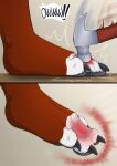 agony anthro canid canine cartoon feet fox hammer hi_res hurting limp limping male male/male mammal ouch oww pain paws rooc slapstick smash_(disambiguation) solo sore throbbing toes tools violence wounded