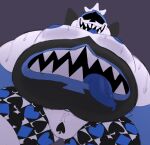belly belly_mouth big_belly blue_body blue_tongue bodily_fluids bulge clothing darkner deltarune hi_res humanoid king_of_spades king_spade looking_at_viewer looking_down looking_down_at_viewer low-angle_view male mature_male meme monster moobs multicolored_body obese obese_male overweight overweight_humanoid overweight_male pattern_clothing pattern_underwear pec_pov_meme smut_leo solo spades_(suit) suit_symbol sweat sweating_profusely sweaty_moobs teeth tongue tongue_out undertale_(series) underwear worm&#039;s-eye_view