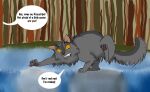 2010 ambiguous_gender claws dialogue domestic_cat english_text feet felid feline felis feral fluffy fur graystripe64 graystripe_(warriors) grey_body grey_fur looking_down male_(lore) mammal nervous outside pawpads paws quadruped shaded solo speech_bubble tail teeth text warriors_(book_series) water yellow_eyes