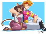  absurd_res anthro clothed clothing dress felid feline female gundam gundam_build_divers_re:rise hi_res human humanoid kazami_(gundam_build_divers_re:rise) maiya_(gundam_build_divers_re:rise) male male/female mammal shonuff sitting 