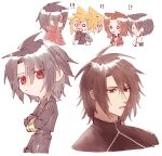  !? 2boys 2girls aerith_gainsborough alternate_hair_length alternate_hairstyle bare_shoulders black_hair black_jacket blonde_hair breasts brown_gloves brown_hair cloak closed_mouth cloud_strife commentary_request cropped_torso earrings final_fantasy final_fantasy_vii final_fantasy_vii_rebirth final_fantasy_vii_remake gloves hair_between_eyes headband jacket jewelry light_blush looking_at_another medium_breasts multiple_boys multiple_girls nitoya_00630a open_mouth parted_bangs red_cloak red_eyes red_headband red_jacket short_hair single_earring sleeveless sleeveless_turtleneck smile spiked_hair suspenders sweatdrop sweater tank_top tifa_lockhart turtleneck turtleneck_sweater upper_body vincent_valentine white_background white_tank_top 