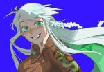  1girl colored_inner_hair fate/grand_order fate_(series) green_eyes grey_hair highres kukulkan_(fate) kukulkan_(first_ascension)_(fate) long_hair looking_at_viewer mexican_clothes multicolored_hair solo white_hair wumingshi11867 
