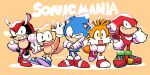  5boys animal_ears armadillo_ears clenched_hands copyright_name fox_ears fox_tail full_body furry furry_male gloves grin hedgehog_ears highres index_finger_raised knuckles_the_echidna male_focus mighty_the_armadillo multiple_boys one_eye_closed rariatto_(ganguri) ray_the_flying_squirrel red_footwear shoes smile sneakers sonic_(series) sonic_mania sonic_the_hedgehog sonic_the_hedgehog_(classic) squirrel_ears squirrel_tail tail tails_(sonic) twitter_username white_gloves 