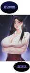  1girl artist_request black_hair blouse breasts crossed_arms highres large_breasts lee_yujin long_hair red_skirt scan screenshot shirt skirt tagme uniform using_eroge_abilities_in_real_life_(manhwa) white_shirt 