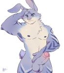 abs absurd_res anthro astrogarlic balls biceps big_penis blue_body blue_fur dreamworks e._aster_bunnymund easter easter_bunny erection foreskin fur genitals green_eyes hair hi_res holidays humanoid_genitalia humanoid_penis lagomorph leporid male mammal muscular muscular_anthro muscular_male nipples nude pecs penis rabbit rabbit_ears rise_of_the_guardians rodent short_tail simple_background smile solo solo_focus tail white_body white_fur