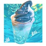  absurdres artist_name cup disposable_cup food food_focus highres ice_cream melon_soda no_humans original soft_serve takisou_sou 