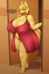  absurd_res anthro big_breasts breasts canid canine cleavage clothed clothing female fox hi_res huge_breasts johnmarten mammal mature_female nipple_outline panties solo underwear 