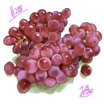  absurdres artist_name food food_focus fruit grapes highres no_humans original simple_background takisou_sou white_background 