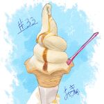  1other artist_name food food_focus holding holding_food holding_ice_cream ice_cream ice_cream_cone original soft_serve spoon takisou_sou 