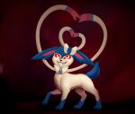  azoomer canid canine eeveelution fangs feral generation_6_pokemon hi_res joseph_von_carstein male mammal nintendo pokemon pokemon_(species) red_eyes simple_background solo sylveon teeth vampire 