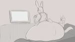  2d_animation animated anthro big_butt bouncing_butt butt gaming lagomorph leporid male mammal pumpkin_(talidrawing) rabbit shaking shaking_butt solo talidrawing 