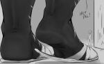  anthro clothing dragon feet flip_flops footwear hi_res kurtcbrox kurtcbrox_(character) macro male micro paws sandals scalie size_difference soles solo stuck 