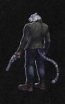  absurd_res anthro dark_background felid fiverr gun handgun hi_res male mammal muscular muscular_male pantherine ranged_weapon revolver simple_background solo the_devil_and_the_tiger tiger weapon 
