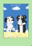  anthro beargarbage bluey_(series) border_collie canid canine canis child collie dalmatian domestic_dog duo frank_(bluey) happy herding_dog hi_res joshua_(bluey) male male/male mammal pastoral_dog sheepdog young 