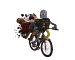  2024 anthro bicycle biped brown_body clothed clothing duo eyes_closed flower grey_body hxboox03 machine mammal plant procyonid raccoon rascal_(robot_dreams) red_nose robot robot_(robot_dreams) robot_dreams sitting slightly_chubby vehicle 