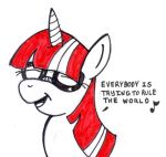  80&#039;s_theme dialogue equid equine eyes_closed eyewear female feral friendship_is_magic glasses hair hasbro horn horse mammal moondancer_(mlp) my_little_pony open_mouth pony quadruped red_hair reddragonkan singing solo song text traditional_media_(artwork) unicorn 