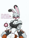  anthro big_breasts blush bodily_fluids breasts cleavage clothed clothing comic cum cum_in_pussy cum_inside disney duo english_text female genital_fluids hi_res impregnation judy_hopps male male/female nick_wilde pace-maker penetration small_waist text vaginal vaginal_penetration wide_hips zootopia 