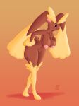  anthro big_breasts breasts female generation_4_pokemon hand_on_breast hand_on_butt hi_res jared_dillon lineless long_ears lopunny nintendo nipples pokemon pokemon_(species) simple_background solo thick_thighs 