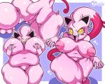  ancient_pokemon anthro anus areola belly big_anus big_areola big_breasts blush blush_stickers breast_grab breasts chubby_female feet female generation_9_pokemon genitals glistening glistening_body hand_on_breast hi_res inverted_nipples navel nintendo nipples paradox_pokemon pokemon pokemon_(species) pussy scream_tail side_boob slightly_chubby soles solo tenjosan thick_thighs wide_hips 