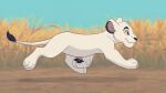  2021 aliciaart ambiguous_gender animated black_nose blue_eyes eyebrows felid feline fur hi_res kimba_the_white_lion lion looking_forward mammal osamu_tezuka pantherine pawpads paws running short_ears smile solo white_body white_fur 