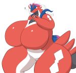  ancient_pokemon anthro big_butt breasts butt duo eyes_closed featureless_breasts female florian_(pokemon) generation_9_pokemon hi_res human kify koraidon larger_female legendary_pokemon male mammal nintendo paradox_pokemon pokemon pokemon_(species) red_body size_difference smaller_male smile thick_thighs 