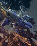  abstract_background armored_core armored_core_6 gun handgun highres mecha no_humans peyton_gee robot solo steel_haze twitter_username weapon 