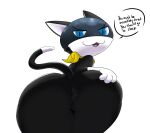 anthro anus atlus bandanna bandanna_only bedroom_eyes big_butt black_anus black_body black_fur blue_eyes butt butt_focus cheek_tuft clothing dialogue digital_media_(artwork) dipstick_tail domestic_cat english_text eyebrows facial_tuft felid feline felis fur glistening glistening_body glistening_butt glistening_eyes glistening_fur gloves_(marking) half-closed_eyes hand_on_butt hi_res huge_butt ineffective_clothing inner_ear_fluff jigglyjuggle kerchief kerchief_only light looking_at_viewer looking_back male mammal markings mask megami_tensei megami_tensei_persona morgana_(persona) mostly_nude mostly_nude_ambiguous mostly_nude_anthro mostly_nude_intersex multicolored_body multicolored_fur multicolored_tail narrowed_eyes neckerchief open_mouth open_smile persona_(series) persona_5 pink_tongue pivoted_ears presenting presenting_anus presenting_hindquarters prick_ears pupils seductive sega shadow simple_background slit_pupils smile solo speech_bubble spread_anus spreading tail tail_markings talking_to_viewer teeth text thick_thighs tongue tuft tuxedo_cat two_tone_body two_tone_fur two_tone_tail white_background white_body white_fur white_tail wide_hips yellow_clothing