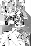  absurdres animal_ears ass bangs bare_shoulders blush breasts fate/extra fate_(series) fox_ears fox_tail greyscale highres long_hair looking_at_viewer monochrome nipples open_mouth pussy small_breasts smile tail tamamo_(fate) tamamo_no_mae_(fate/extra) wisespeak 