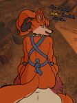  absurd_res anthro apron artist_(chrim) asterigos:_curse_of_the_stars bedroom_eyes canid canine clothing disembodied_hand duo female fox hair hi_res male male/female mammal narrowed_eyes pulling_hair seductive text touching_hair vulcane_(asterigos) 