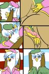  2013 absurd_res avian beak blush brother brother_and_sister caluriri chrono_bluewing clothed clothed_feral clothing comic container corona_bluewing digital_media_(artwork) duo female feral genitals gryphon hasbro hat headgear headwear hi_res incest_(lore) kissing licking male male/female my_little_pony mythological_avian mythology neck_lick outside penis picnic_blanket pussy sibling sister tongue tongue_out twins wings 