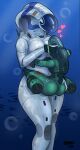  &lt;3 anthro areola areola_slip blep bubble cyclops_(subnautica) duo eyeless female female/female green_body havoc63 hi_res james_cameron&#039;s_avatar kissing living_machine living_submarine living_vehicle living_watercraft love machine size_difference smile subnautica tongue tongue_out underwater vehicle water watercraft white_body 