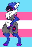  &lt;3 anthro blue_body claws female hi_res inner_ear_fluff lgbt_pride machine pride_colors protogen purple_claws purple_feet simple_background solo symbol that.floof_callie trans_(lore) trans_woman_(lore) transgender_pride_colors tuft white_body white_inner_ear_fluff 