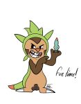  anthro balls blush blush_lines chespin dildo fingers flaccid generation_6_pokemon genitals hi_res inddy male nintendo nude open_mouth penis pokemon pokemon_(species) sex_toy simple_background solo text white_background 