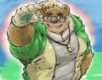  2023 anthro bear clothing exe_exem eyewear glasses gloves handwear hat headgear headwear hoodie humanoid_hands kemono lifewonders male mammal slightly_chubby solo tokyo_afterschool_summoners topwear volos 