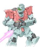  beam_saber earth_federation fighting_stance gm_(mobile_suit) gun gundam machine_gun machinery mecha mecha_focus mobile_suit mobile_suit_gundam no_humans original redesign robot saitani_umetarou science_fiction weapon white_background 