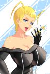  breasts cleavage highres huge_breasts kingdom_hearts large_breasts larxene looking_at_viewer nipples open_mouth solo sowilo 