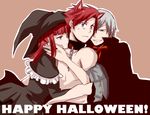  amakusa_juuza halloween naked nude red_hair silver_hair smile umineko_no_naku_koro_ni ushiromiya_ange ushiromiya_battler 