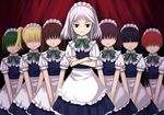  6+girls 7girls blonde_hair female green_hair izayoi_sakuya maid multiple_girls touhou 