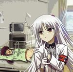  angel_beats! armband long_hair multiple_girls nazi silver_hair swastika tenshi_(angel_beats!) third-party_edit yuri_(angel_beats!) 