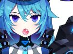  blue_hair candy food indie_virtual_youtuber king_maguro laena_lapis lollipop long_hair looking_at_viewer mouth_hold official_art purple_eyes simple_background white_background 