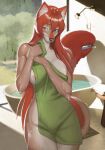 ahya_(legend_of_ahya) anthro bath bathing bathroom bathtub breasts canid canine canis female fur heterochromia hi_res ioan_kian legend_of_ahya mammal nipples nude nude_anthro nude_female shower showerhead solo tail tail_mouth taylor_renee_wolford_(darkflamewolf) towel towel_around_torso towel_only unusual_anatomy unusual_tail wet wet_body wet_fur wolf