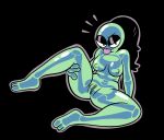  big_breasts black_background black_eyes black_eyeshadow black_hair bone breasts eyeshadow female genitals goo_creature goo_humanoid hair hand_on_leg hand_on_thigh hi_res humanoid looking_at_viewer makeup mrboneskay nipple_outline nude ponytail pussy simple_background skeleton solo spread_legs spreading thick_thighs tongue tongue_out wide_hips 