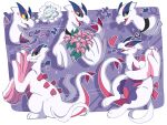  absurd_res ambiguous_gender duo fan_character feral generation_2_pokemon generation_5_pokemon generation_7_pokemon hi_res hybrid legendary_pokemon lugia nintendo ouroborotter pokemon pokemon_(species) reshiram salazzle sketch_page solo_focus thought_bubble 