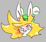 :3 blonde_hair clothing energy_ball green_eyes hair hat headgear headwear humanoid long_ears long_hair male poundfulpanda smug_face solo super_saiyan tem tem_me_(poundfulpanda) temmie_(undertale) undertale undertale_(series) whiskers